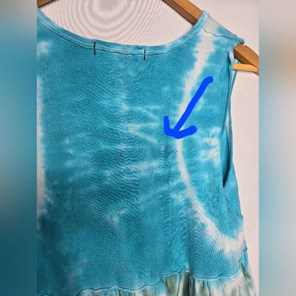Women's Free People We the Free Tie-Dye Tank Top Size XS Turquoise feminine - Picture 6 of 8